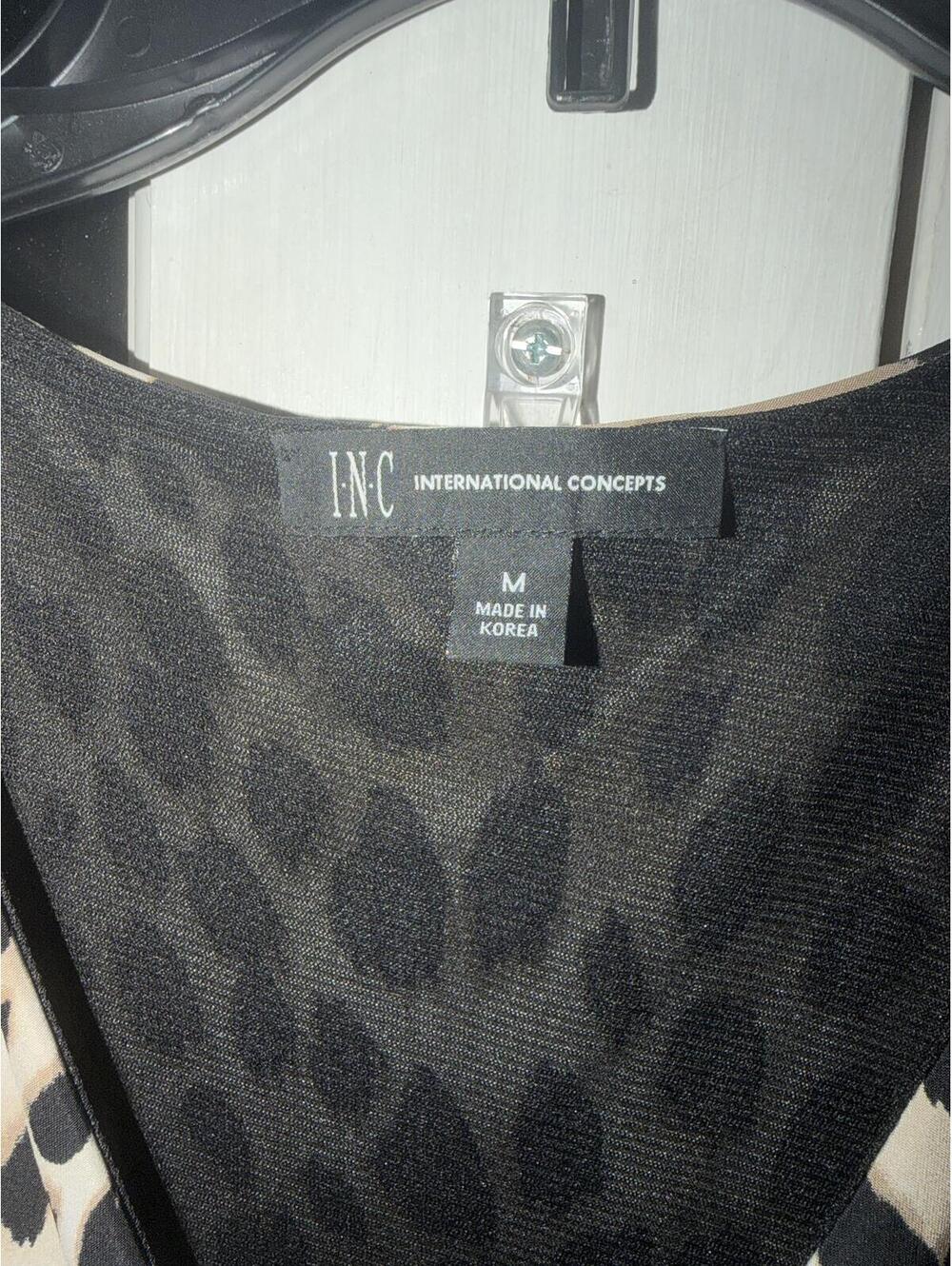 INC International Concepts Leopard Print Sleeveless Wrap Maxi Dress Size M - Picture 5 of 5